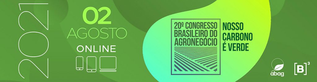Banner de chamada para o 20º Congresso Brasileiro do Agronegócio - ABAG