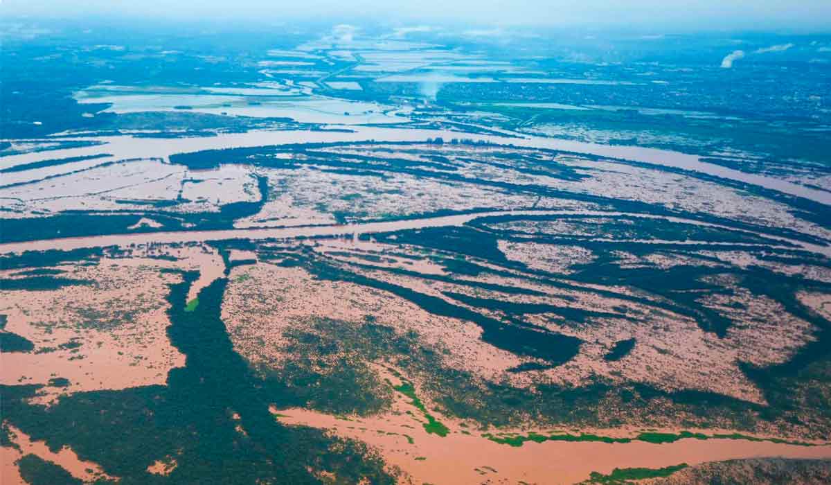 Áreas agrícolas afetadas pelas enchentes