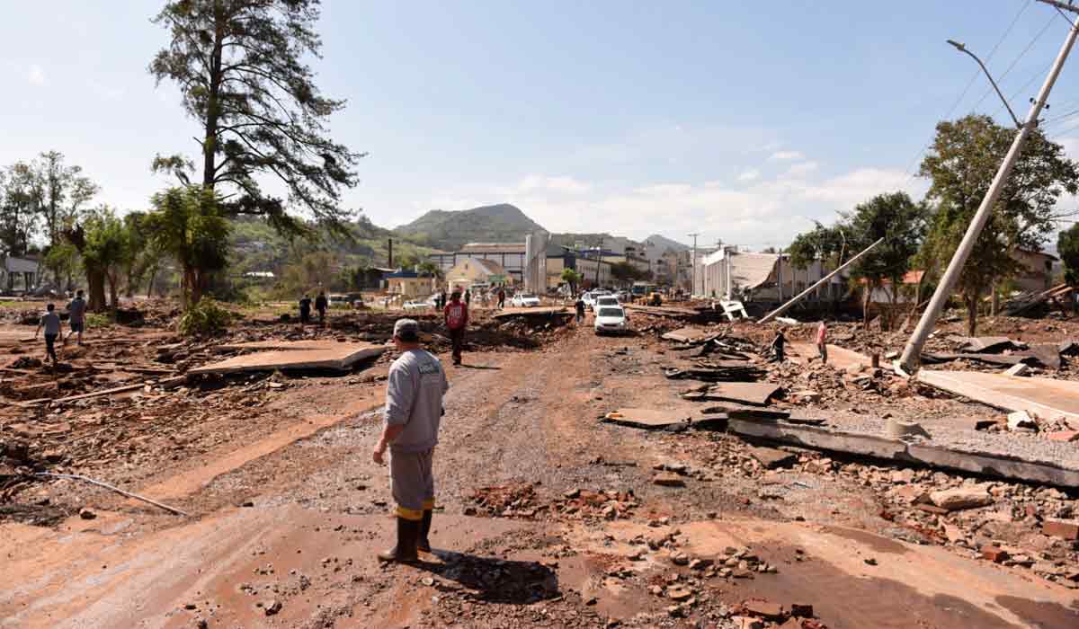 Estragos da enchente de setembro de 2023 em Roca Sales, totalmente destruída - Foto: Carolina Leipnitz