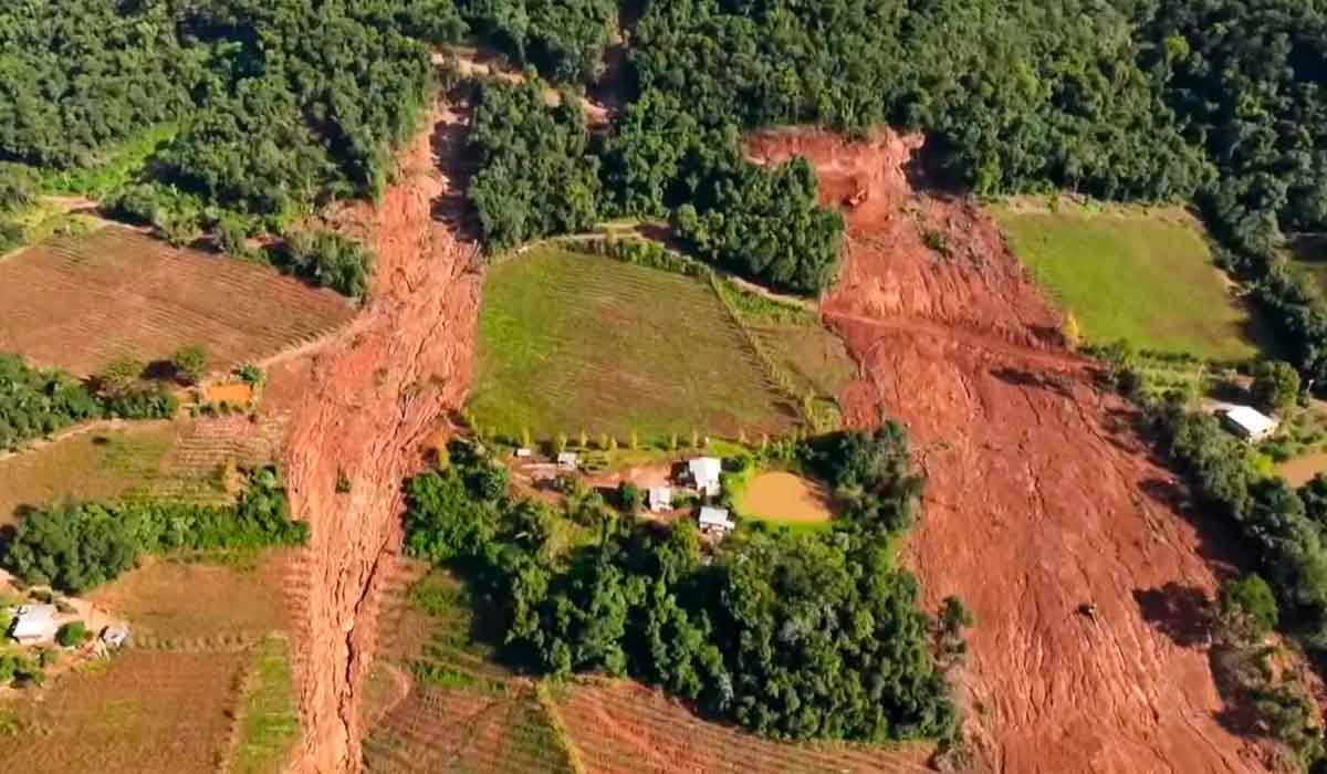 Propriedade agrícola interditada por perigo de deslizamento