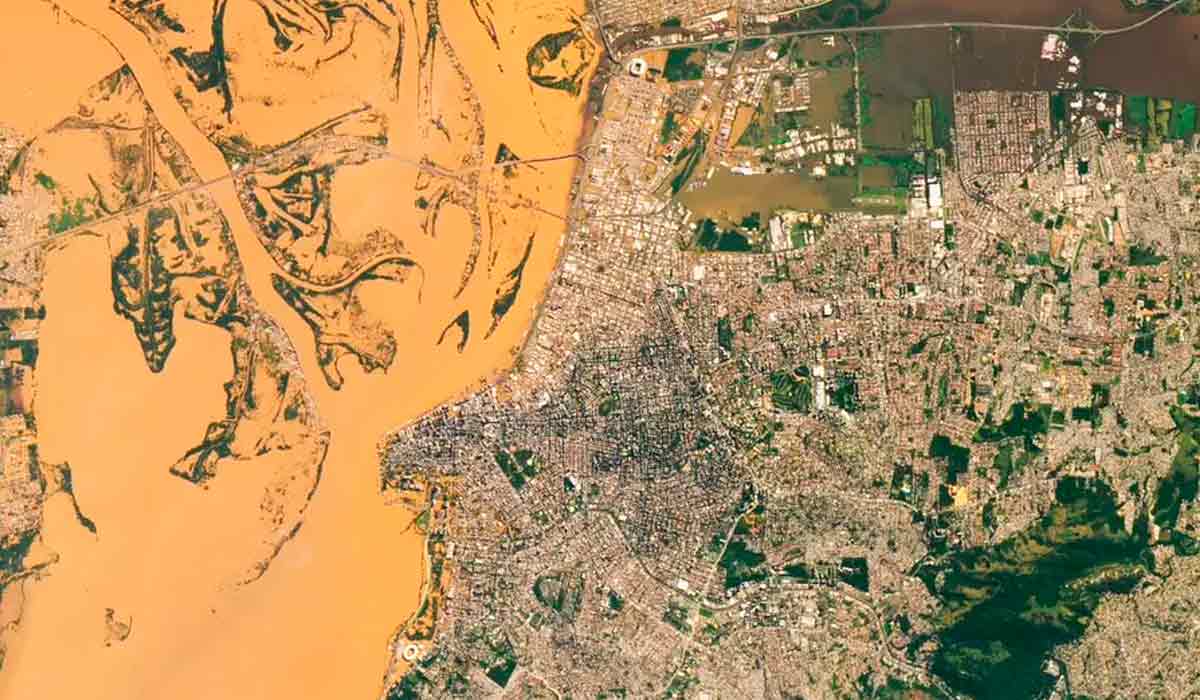 Região de Porto Alegre vista do espaço - Foto: NASA