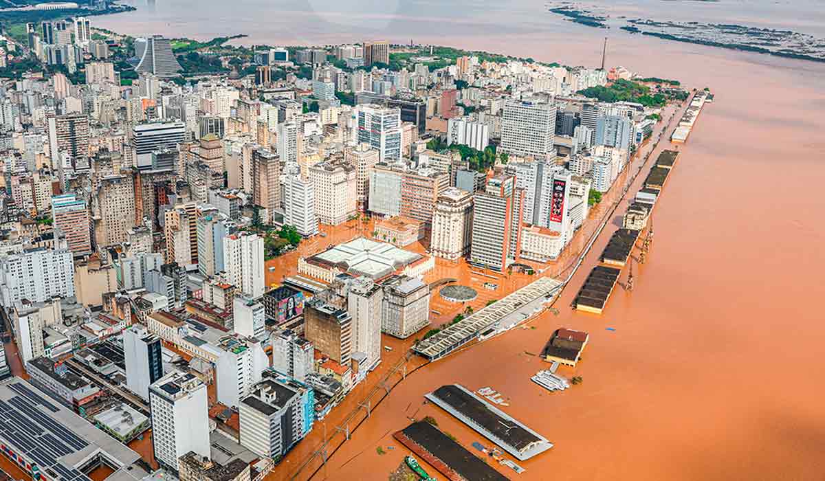 Cheia do Lago Guaíba muda cenário da capital Porto Alegre - Foto: Ricardo Stuckert