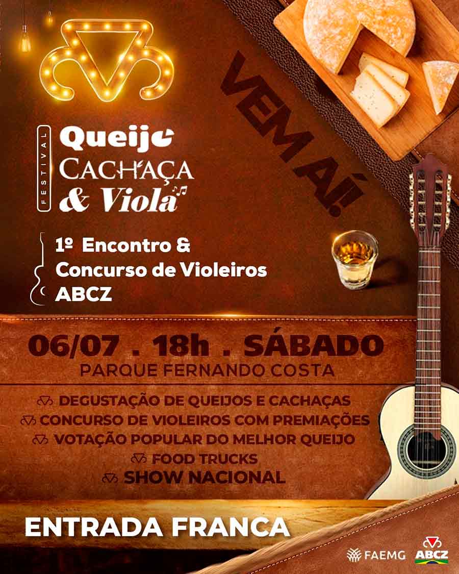 Chamada para o Festival Queijo, Cachaça e Viola