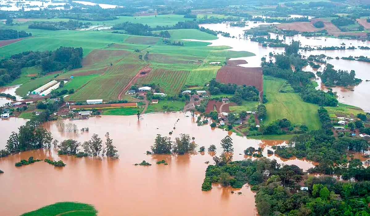 Área rural inundada - Foto: Maurício Tonetto/Governo do RS