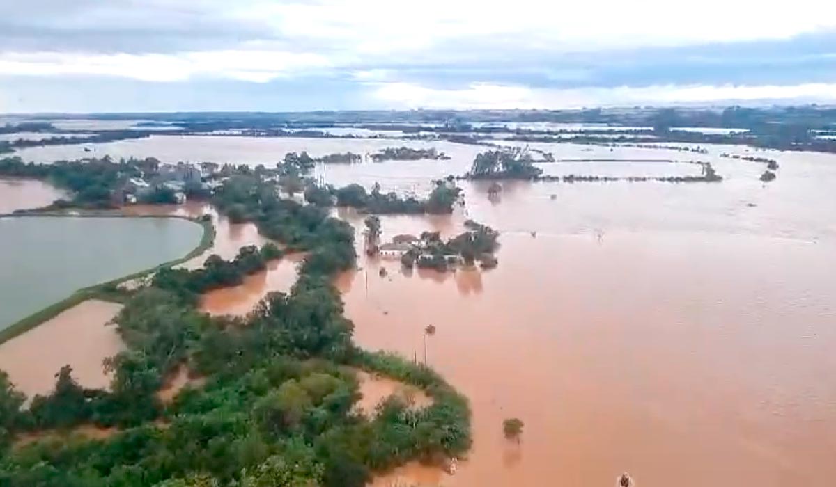 Áreas agrícolas afetadas pela enchente no RS