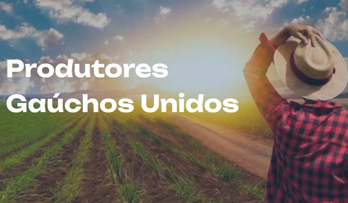 O site da plataforma "Produtores Gaúchos Unidos"