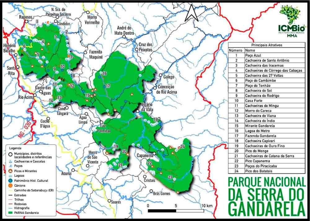 Parna da Serra do Gandarela - Principais atrativos