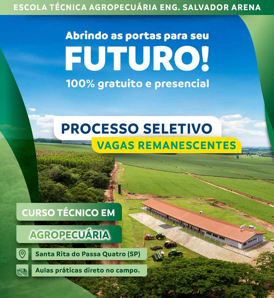 Chamada para o curso técnico em agropecuária da Etasa