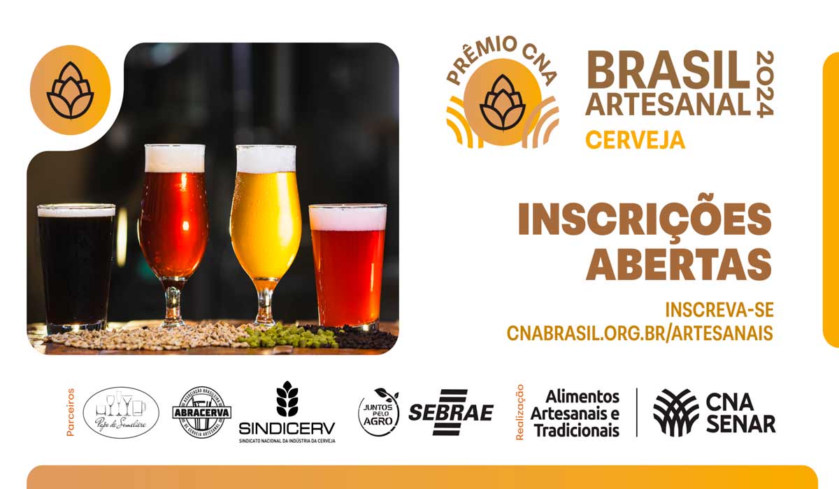 Chamada para inscrições do Prêmio CNA Brasil Artesanal 2024 – Cerveja