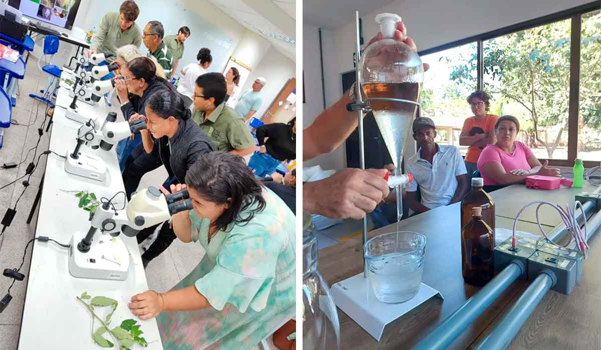 Capacitação dos agricultores em laboratório da UFSB