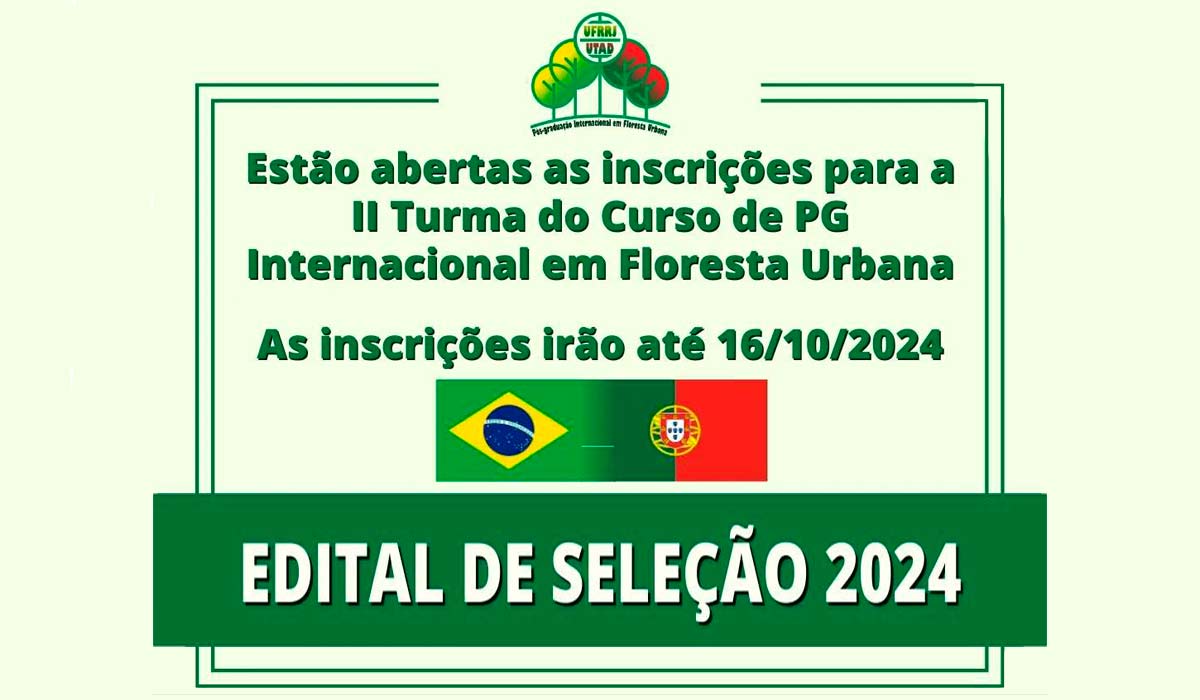 Chamada para o Curso de Pós-Graduação Internacional Floresta Urbana (PGIFUr)