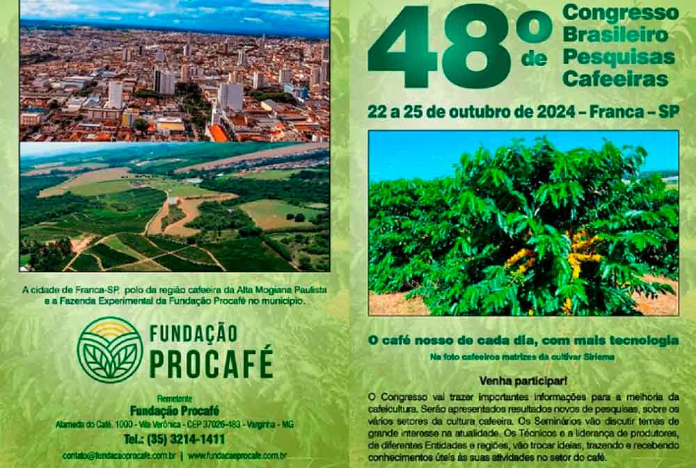 Chamada para o 48º Congresso Brasileiro de Pesquisas Cafeeiras