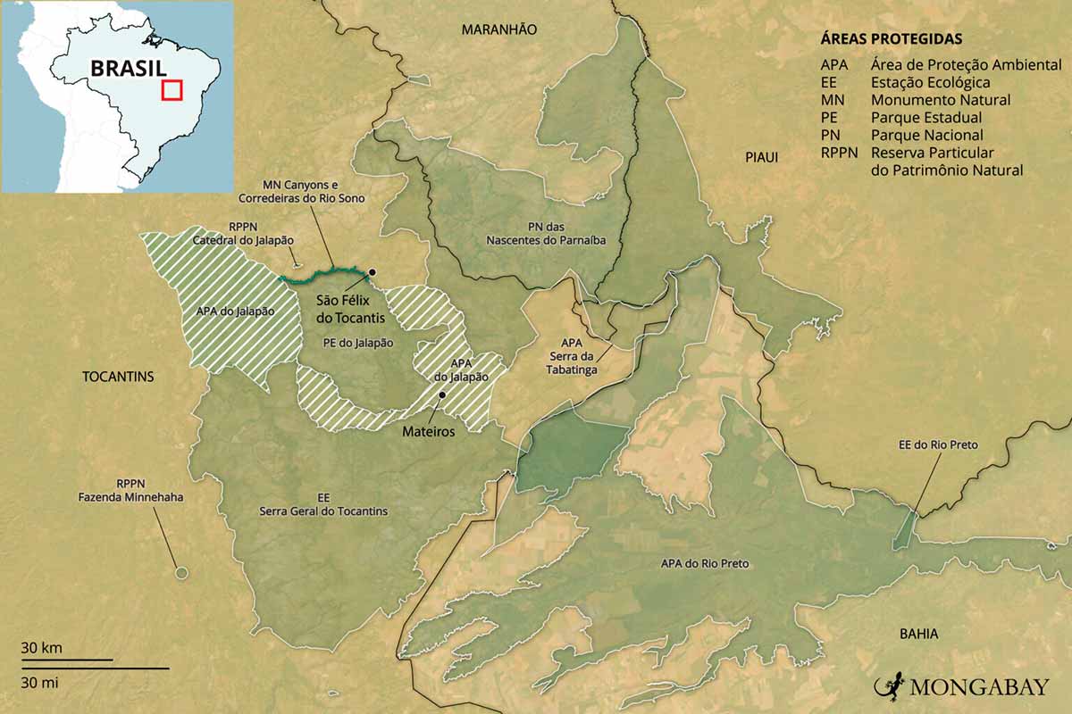 Mapa da região - Fonte: Mongabay