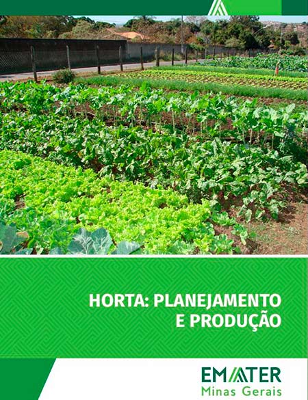 Capa da cartilha Horta: Planejamento e Produção da Emater MG