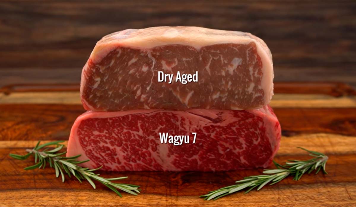 A diferença da carne de Wagyu natural para a processada no sistema Dry Aged