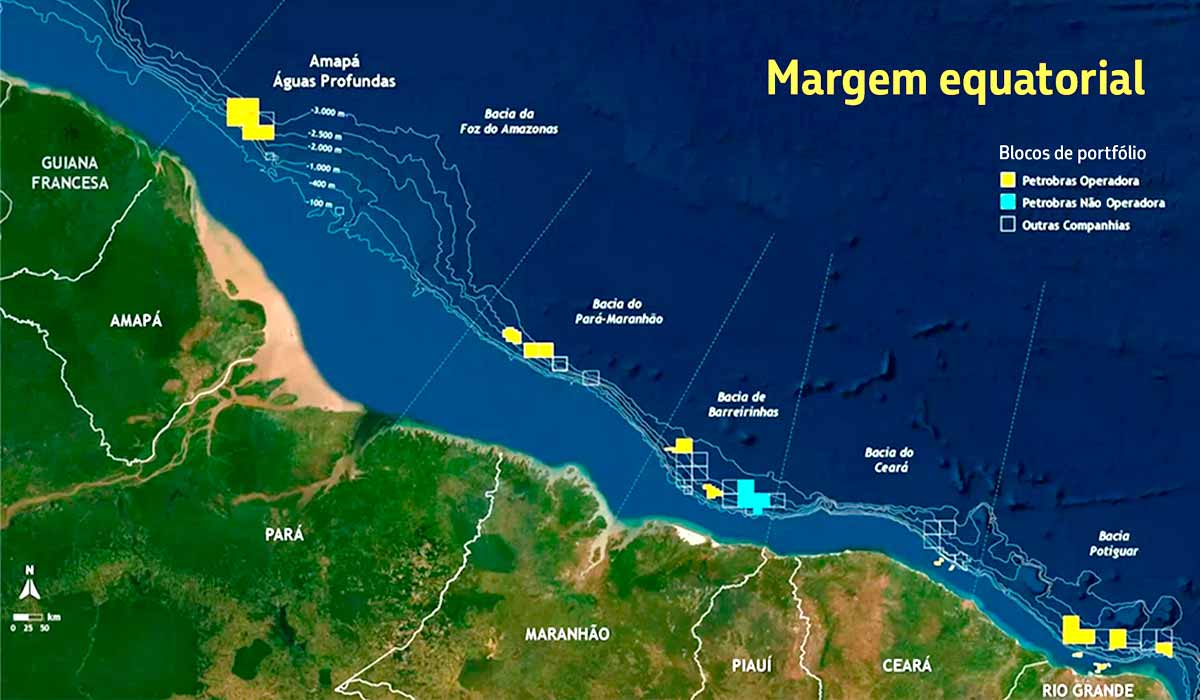 A área fica localizada próxima entre os estados do Amapá e Rio Grande do Norte, sendo a mais nova fronteira exploratória brasileira em águas profundas e ultraprofundas